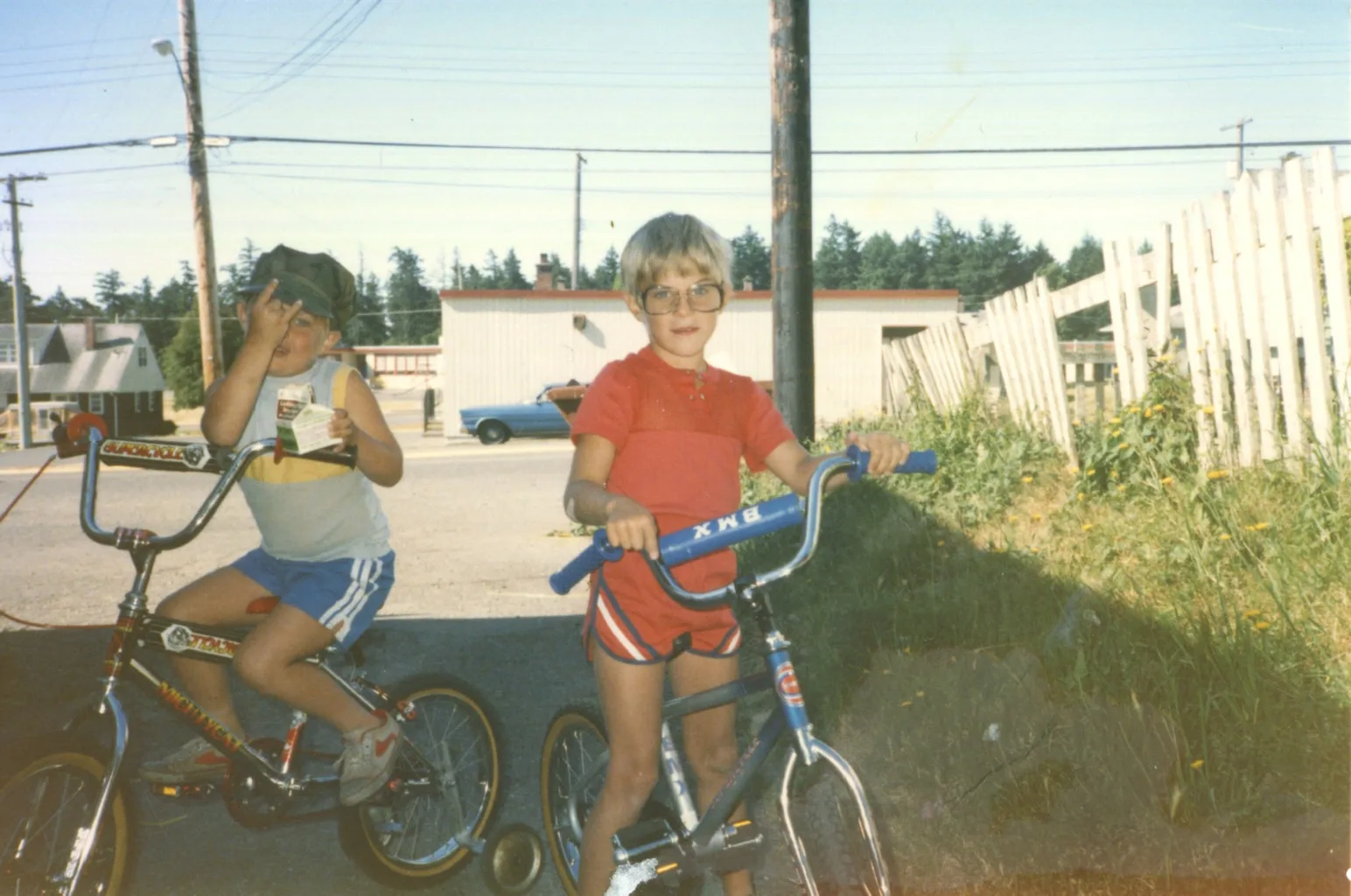 Paul as a child on a bicycle in Victoria, British Columbia