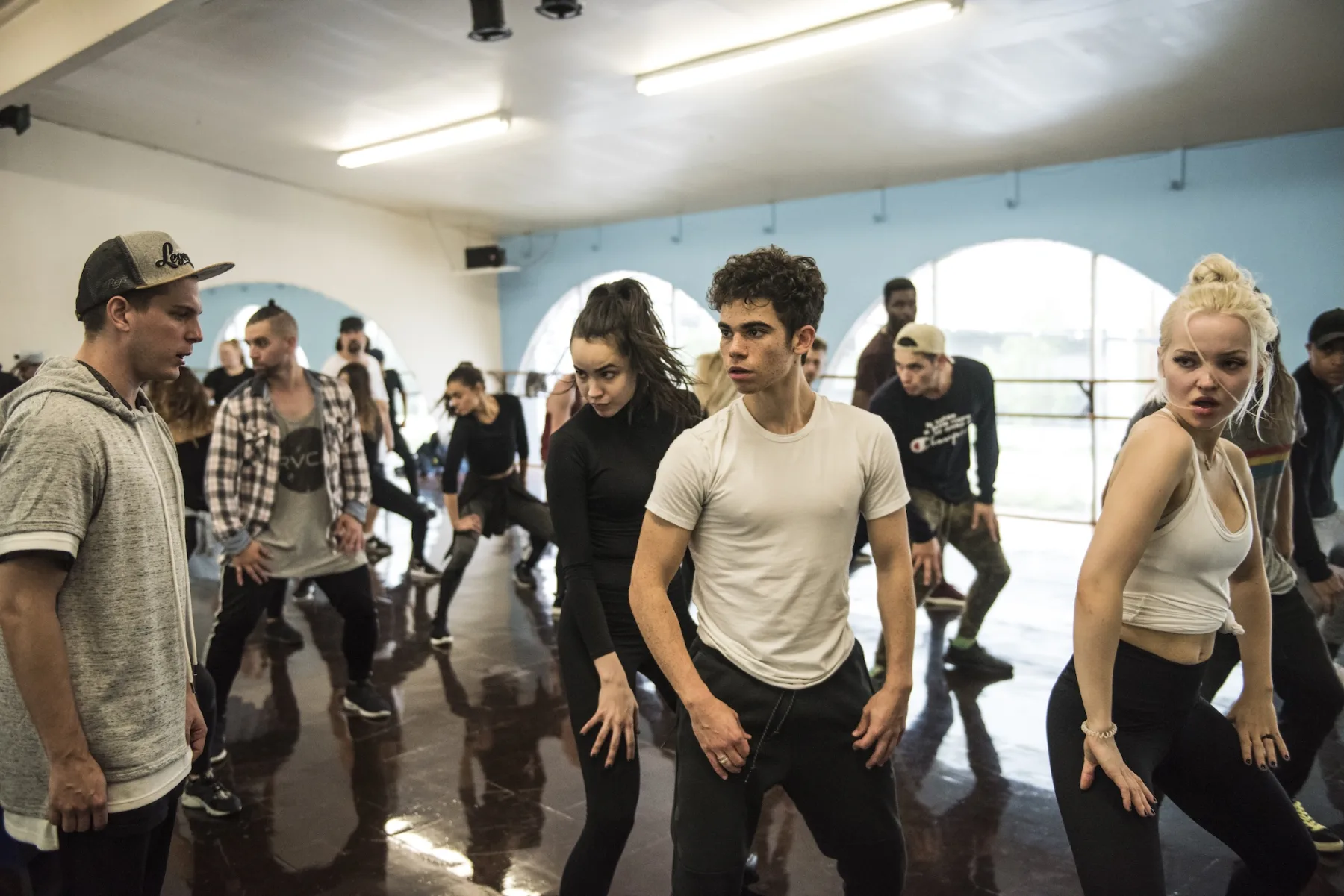Paul choreographing the cast of Disney's Descendants
